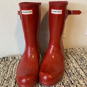 Red Hunter boots